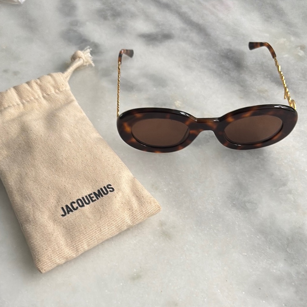 Jacquemus Brown Tortoise Sunglasses